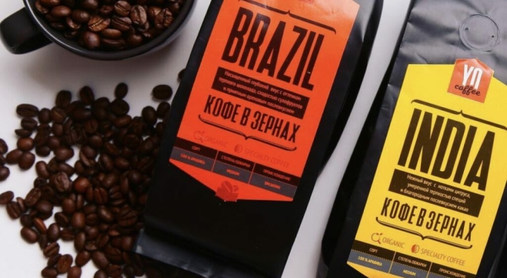 Кофе в зернах Бразилия, Индия и Перу